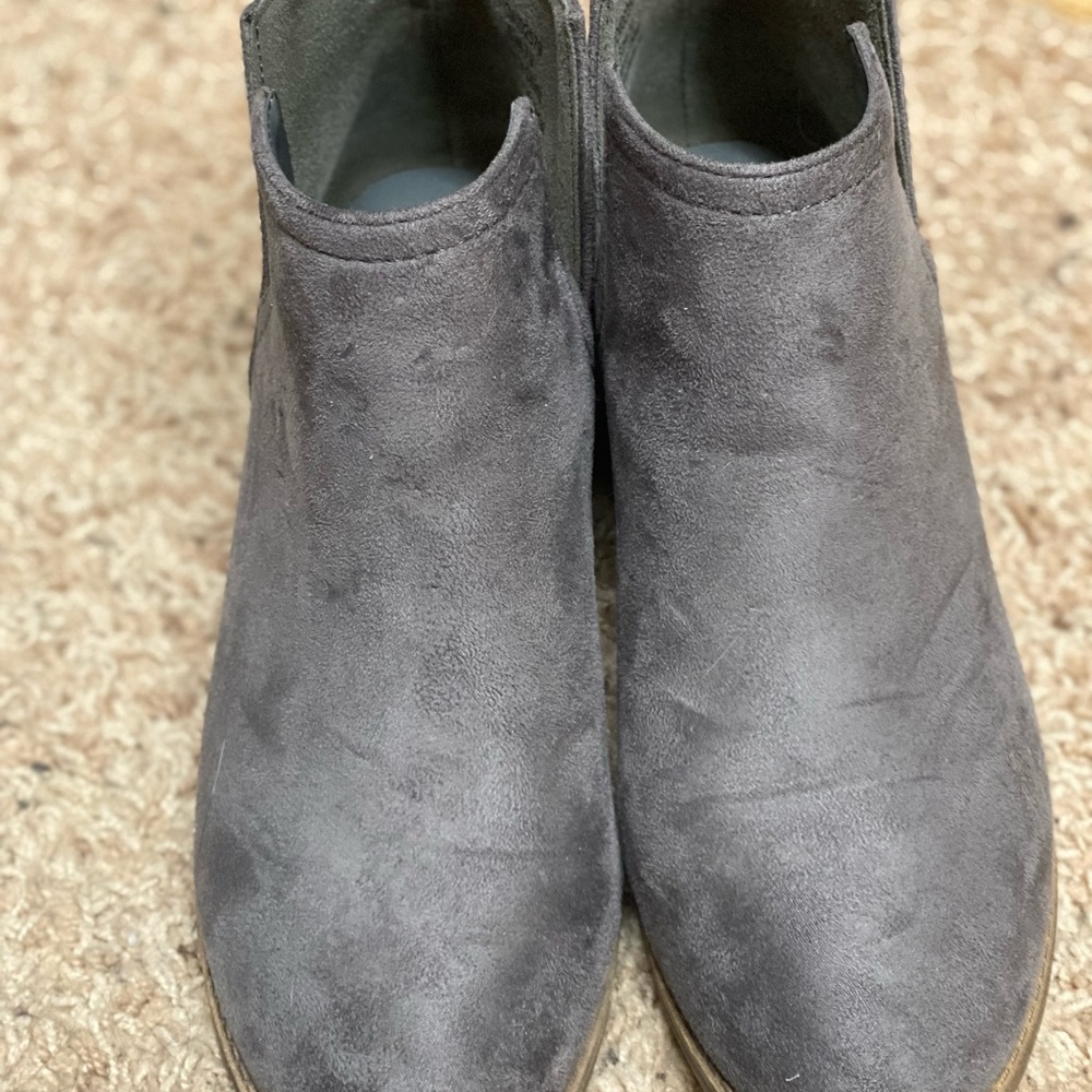 Grey mid ankle boots